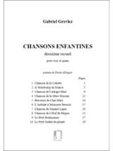 Chansons Enfantines Volume 2 - Gabriel Grovlez - Partition - Mélodies